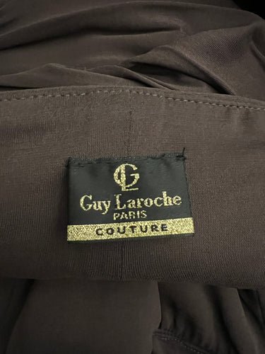 ARCHIVE - 2007 Runway Guy Laroche Couture Dark Mauve Halter-Neck Dress