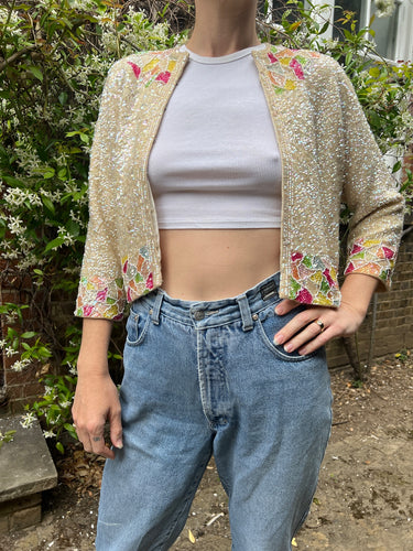 ARCHIVE - 1960s Iridescent Sequin and Beaded Cardigan
