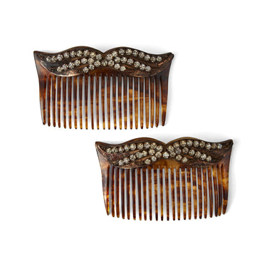 ARCHIVE - 1900s Celluloid and Rhinestone Edwardian Hair Clips