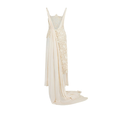ARCHIVE - 1930s Cream Asymmetric Lace Bodice Wedding Dress