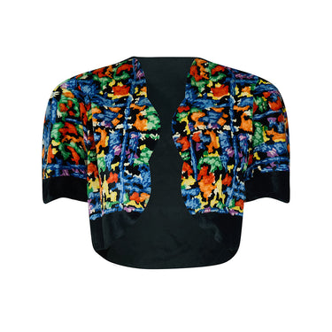 ARCHIVE - 1930s Liberty Silk Velvet Rainbow Floral Print Jacket with Scarf