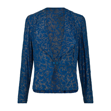 ARCHIVE - 1930s Blue Floral Brocade and Silver Lamé Jacket