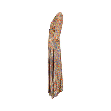 ARCHIVE - 1940s Paisley Rayon Maxi Hostess Dress