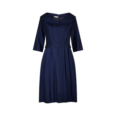 ARCHIVE - 1950s Harrods Navy Double Breasted Dress