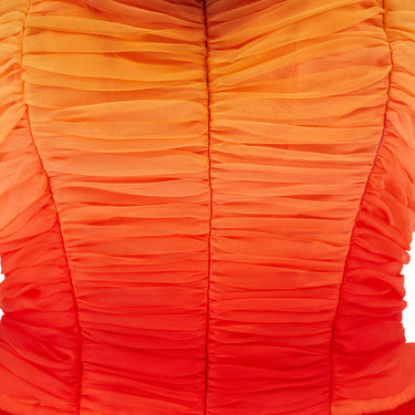 ARCHIVE - 1950s Norman Young Orange Ombré Chiffon Dress