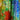 1960s Rainbow Watercolour Silk Floral Dress with Pleated Skirt