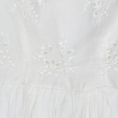 ARCHIVE - 1950s White Cotton Organza Strapless Wedding Dress