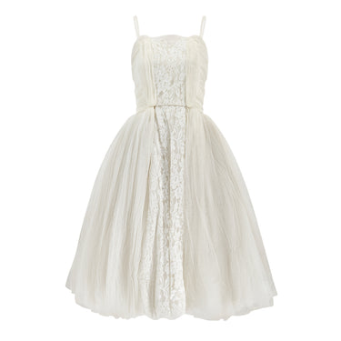 1950s White Tulle Ballerina Style Wedding Dress