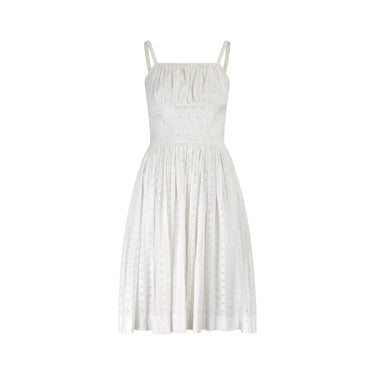 ARCHIVE - 1960s White Cotton Broderie Anglaise Dress and Jacket Set