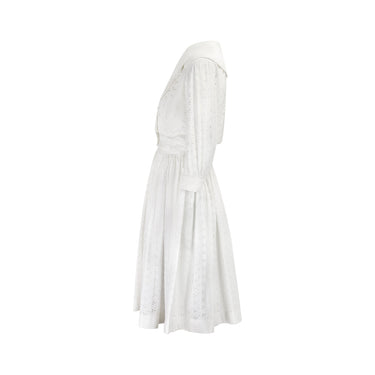 ARCHIVE - 1960s White Cotton Broderie Anglaise Dress and Jacket Set
