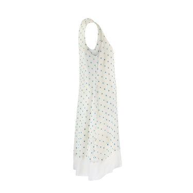 ARCHIVE - 1960s Bonwit Teller Organza Cream and Blue Polka Dot Dress
