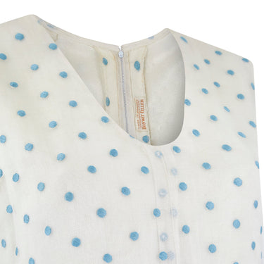 ARCHIVE - 1960s Bonwit Teller Organza Cream and Blue Polka Dot Dress