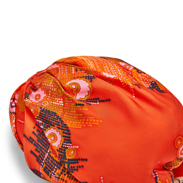 ARCHIVE - 1960s Christian Dior Orange Silk Printed Turban Hat