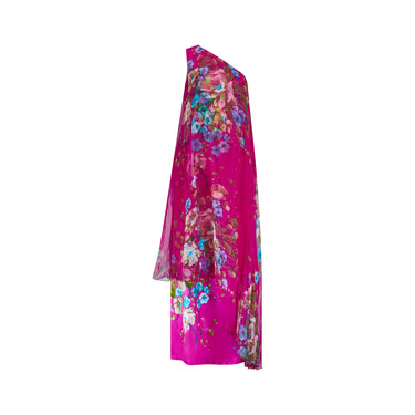 ARCHIVE - 1960s Fortnum and Mason Cerise Pink Chiffon Maxi Dress