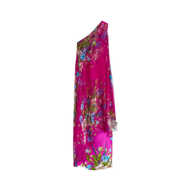 ARCHIVE - 1960s Fortnum and Mason Cerise Pink Chiffon Maxi Dress