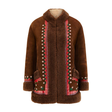 ARCHIVE - 1960s True Vintage Brown Suede Embroidered Afghan Coat