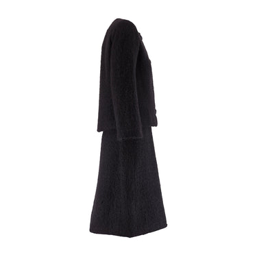 ARCHIVE - 1962 Givenchy Haute Couture Black Angora Wool Skirt Suit