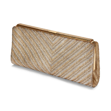 ARCHIVE - 1960s Gold and Silver Metallic Woven Clutch Bag