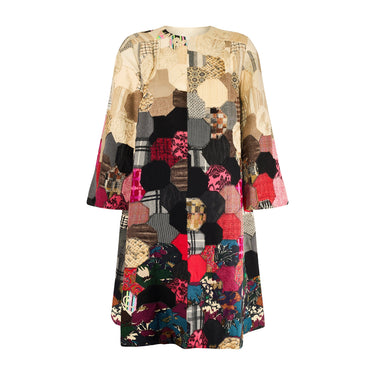 1960s Couture Hexagon Patchwork Duster Coat