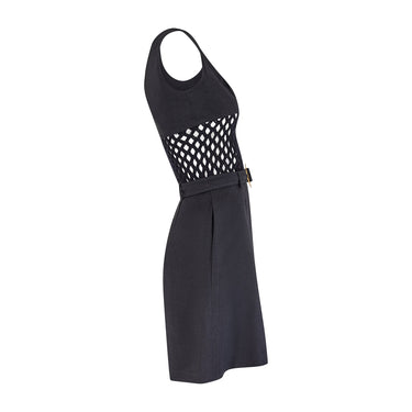 ARCHIVE - 1965 Mary Quant Documented Black Playsuit with Crochet Bodice