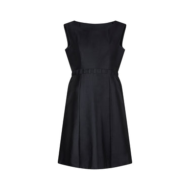 ARCHIVE - 1960s Pierre Balmain Silk Black Dress with Latticework Waistband