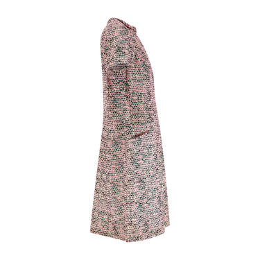 ARCHIVE - 1960s Textured Pink Tweed and Green Lame Dress