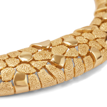 ARCHIVE - 1960s Trifari Gold Textured Articulated Necklace
