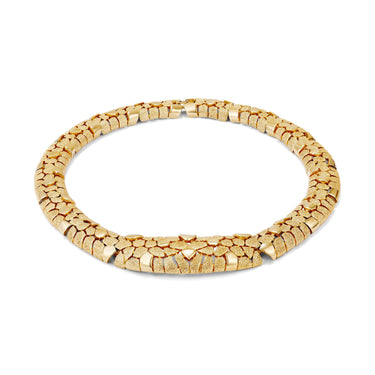 ARCHIVE - 1960s Trifari Gold Textured Articulated Necklace