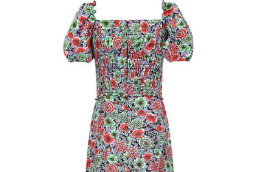 ARCHIVE - 1970s Smocked Floral Maxi Dress