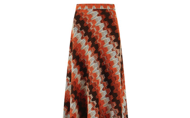 ARCHIVE - 1970s Reldan Textured Wool Orange Tone Skirt