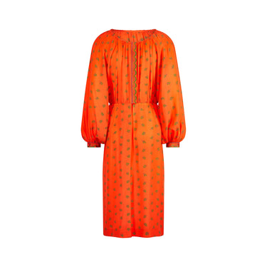 ARCHIVE - 1970s Louis Feraud Haute Couture Orange Silk Dress