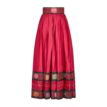 1970s Bellville Sassoon Red Chiffon Top and Skirt