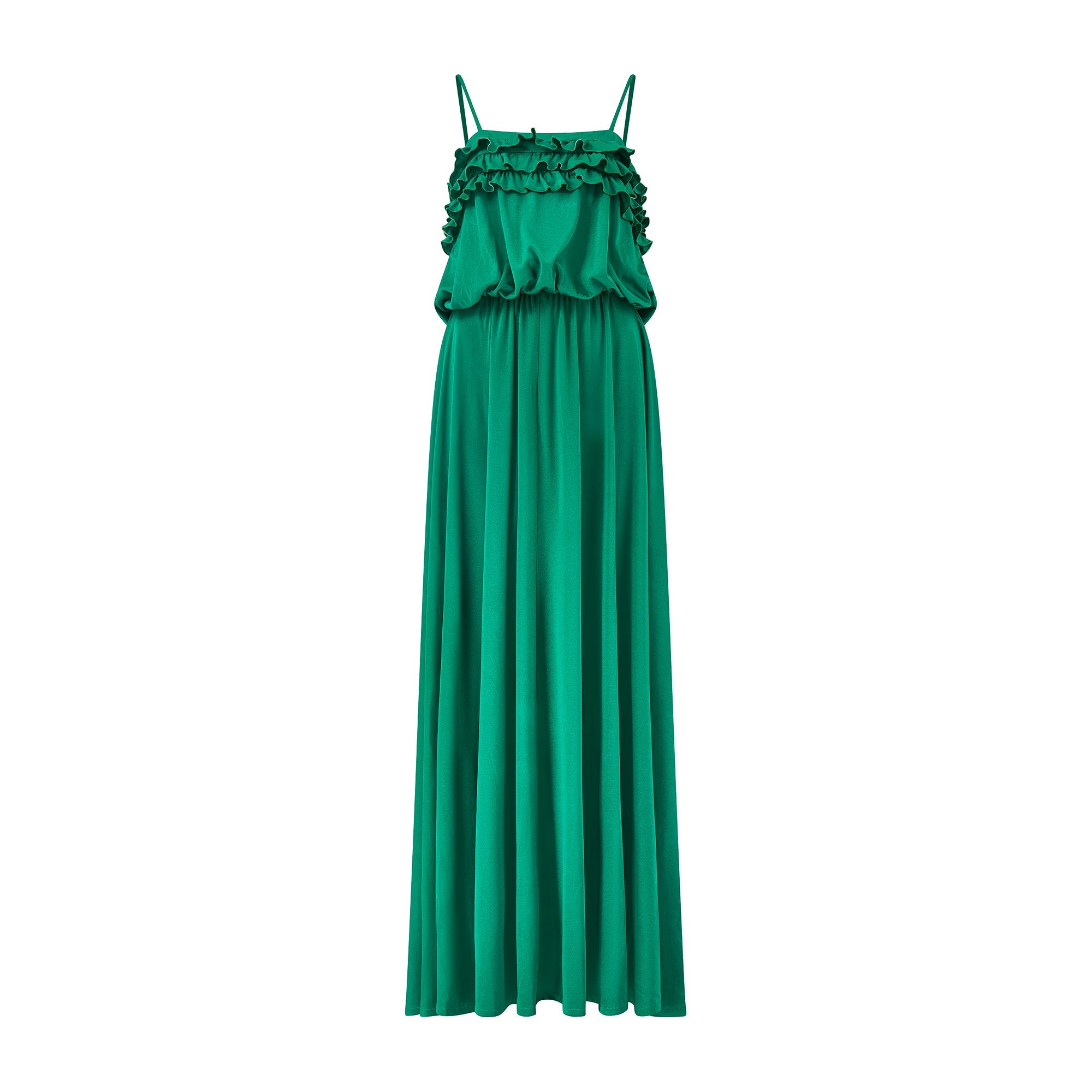 ARCHIVE - 1970s Bernshaw Green Jersey Studio 54 Maxi Dress CIRCA VINTAGE ARCHIVE - 1970s Bernshaw Green Jersey Studio 54 Maxi Dress CIRCA VINTAGE