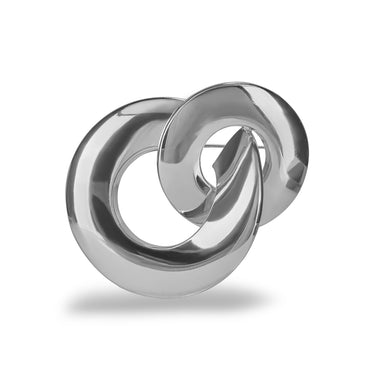 ARCHIVE - 1970s Christian Dior Silver Intertwined Circles Brooch