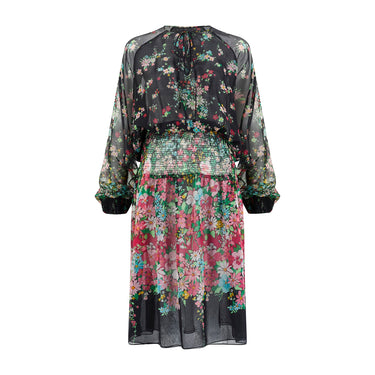 1970s Koos Van den Akker Floral Print Smocked Dress