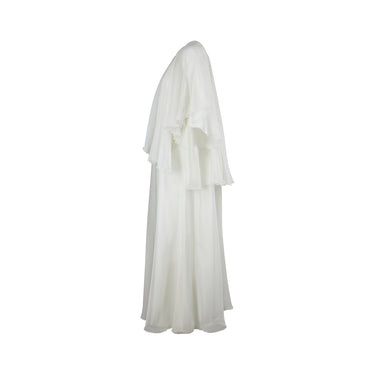 ARCHIVE - 1970s Jean Varon Cream Georgette Tiered Maxi Dress
