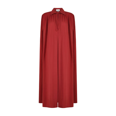 1970s Jean Varon Russet Wool Crepe Cape