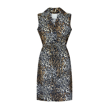 1970s Kenrose Leopard Print Belted Dress