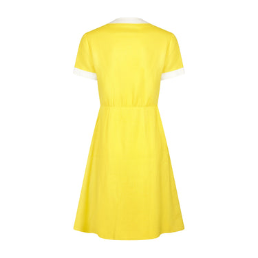 ARCHIVE - 1960s Louis Feraud for Rembrandt Yellow and White Linen Dress