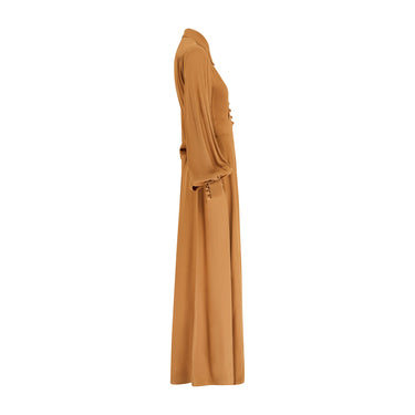 ARCHIVE - 1970s Ossie Clark Caramel Crepe Maxi Dress