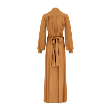 ARCHIVE - 1970s Ossie Clark Caramel Crepe Maxi Dress