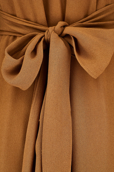 ARCHIVE - 1970s Ossie Clark Caramel Crepe Maxi Dress