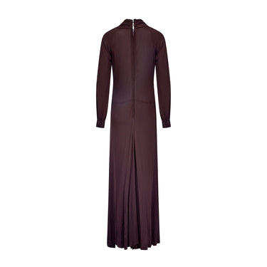 ARCHIVE - 1970s Roland Klein Brown Silk Jersey Maxi Dress