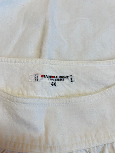 ARCHIVE - 1975 Yves Saint Laurent Runway White Cotton Skirt and Top Set