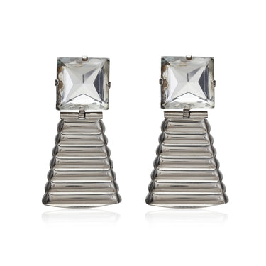 1980s Butler & Wilson Sterling Silver Crystal Earrings