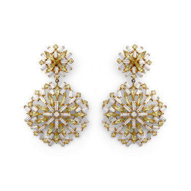 ARCHIVE - 1990s Guy Laroche Haute Couture Yellow Crystal Statement Earrings
