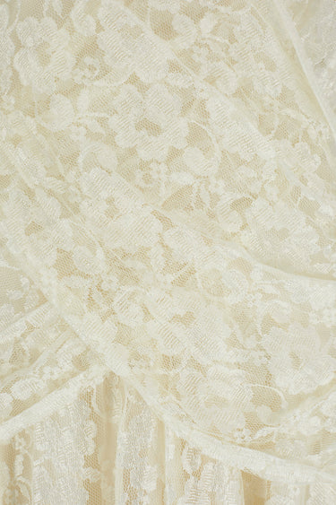 ARCHIVE - 1980s Ivory Lace Wrap-Around Wedding Dress