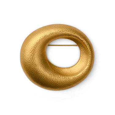1980s Large Monet Abstract Textured Oval Brooch