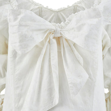 ARCHIVE - 1988 Documented Laura Ashley White Embossed Print Wedding Dress