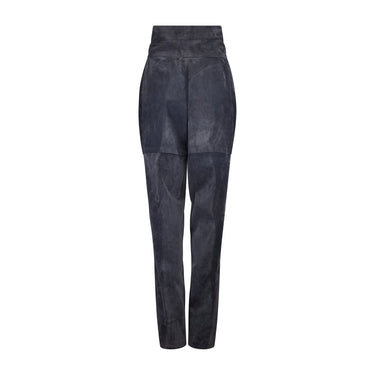 ARCHIVE - 1985 Saint Laurent Runway Documented Grey Leather Trousers